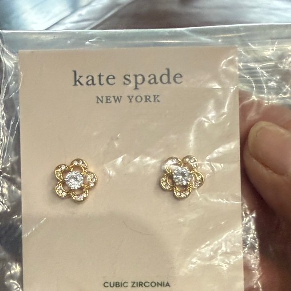 kate spade Jewelry - kate spade gold floral CZ stud earrings